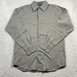 Elliot Shirt Men's Small Gray Button Front Long Sleeve Striped Casual Workwear - Picture 1 of 11