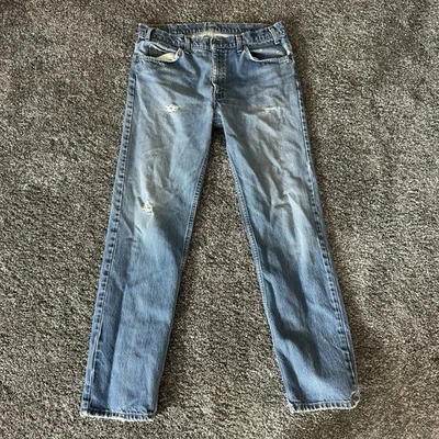 Jeans De Colección Levi's 505 34x32 Lavado Claro Grunge Naranja Pestaña Envejecidos Años 80 Hechos en EE. UU. Foto 1 de 4