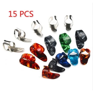 15 Pcs Guitar Finger Cots Set Fingertip Protector Thumb Picks for - Picture 1 of 12