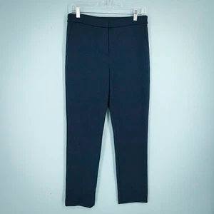 Theory Size 4 Navy Blue Treeca 2 Cambretta Knit Textured Tapered Dress Pants - Picture 1 of 7