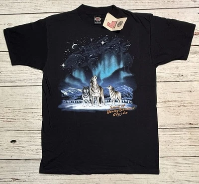 NWT Vtg 1997 Harley Davidson Alaska T-Shirt Wolf Fairbanks, Alaska Men’s Sz L - Image 1 of 4