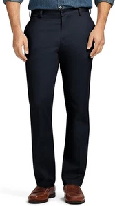 IZOD Men's American Chino Flat Front Slim Fit Pant, Navy, 34W x 30L - Picture 1 of 7