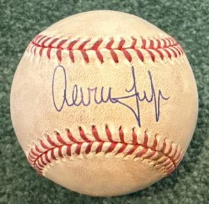 AARON JUDGE GIOCO FIRMATO PALLA USATA DEL 2024 MVP YANKEES FANATICS MLB & PSA/DNA - Foto 1 di 14