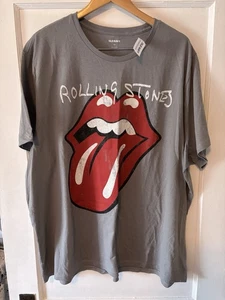 Old Navy Men’s Tee T Rolling Stones Grey Gray Short Sleeve Size XXXL NWT - Picture 1 of 3