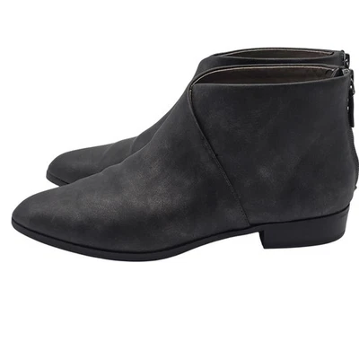 Array Botas Mujer Talla 9 Gris Imitación Cuero Botines Punta Punta Cremallera Trasera Foto 1 de 4