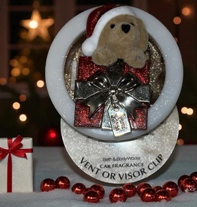 Bath & Body Works Puppy Dog In Present Car Fragrance Holder Visor or Vent Clip - Picture 1 of 6