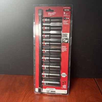 Milwaukee 49-66-7032 SHOCKWAVE 1/2"Impact Duty Drive Metric Socket 9 PC (4127) - Image 1 of 4