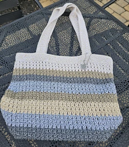 The Sak Casual Classics Tote Bag in "Desert Stripe" Handbag Purse Crocheted - Picture 1 of 14