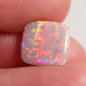 2.33 ct Dark Australian Opal, Natural Solid Opal Polished Cabochon 10.4 x 11 mm - Picture 1 of 10