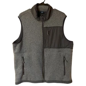 George Men's Sleeveless Full Zip Relaxed Fit Gray Cozy Fleece Vest XL (46-48) - Picture 1 of 14