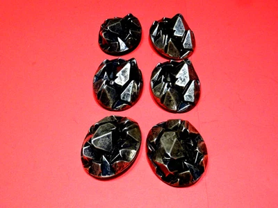 6 Stück Designerknöpfe,Jacke, Mantel ,Ösenknopf , Altsilber - Bild 1 von 2