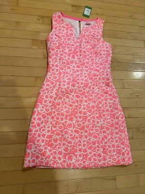 全新带标签 Lilly Pulitzer 粉红色无袖连衣裙 4 码,MSRP $278 — 第 1/4 张图片