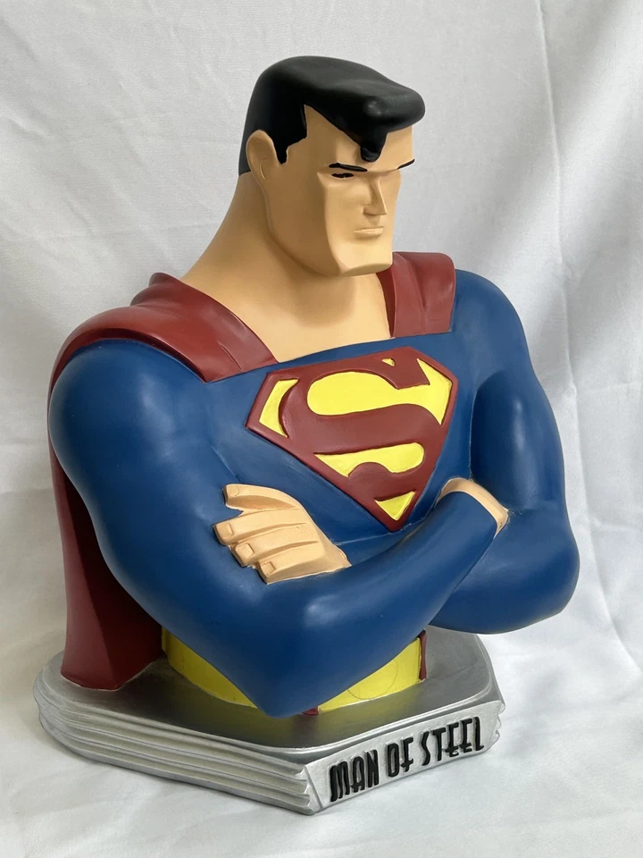 Superman 1999 DC Bust Man Of Steel Warner Brothers Studio Vintage 11" de altura. - Imagem 1 de 4