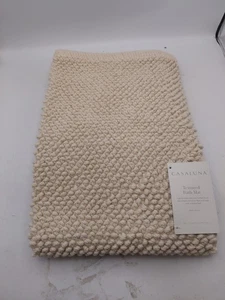 Alfombra de baño con textura Casaluna 100 % algodón marfil 21 pulgadas x 34 pulgadas - Imagen 1 de 5