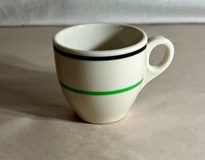 Taza Demitasse Syracuse Restaurant Ware banda negra y verde - Imagen 1 de 1