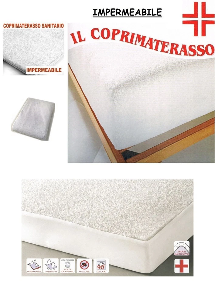 COPRIMATERASSO MATRIMONIALE 2 PIAZZE 170x190+25 IMPERMEABILE HOSPITAL  ANGOLI  - Immagine 1 di 1