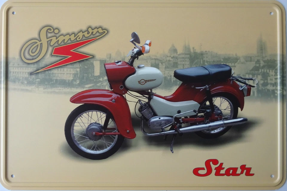 Blechschild 20x30 cm - Star Simson Moped DDR