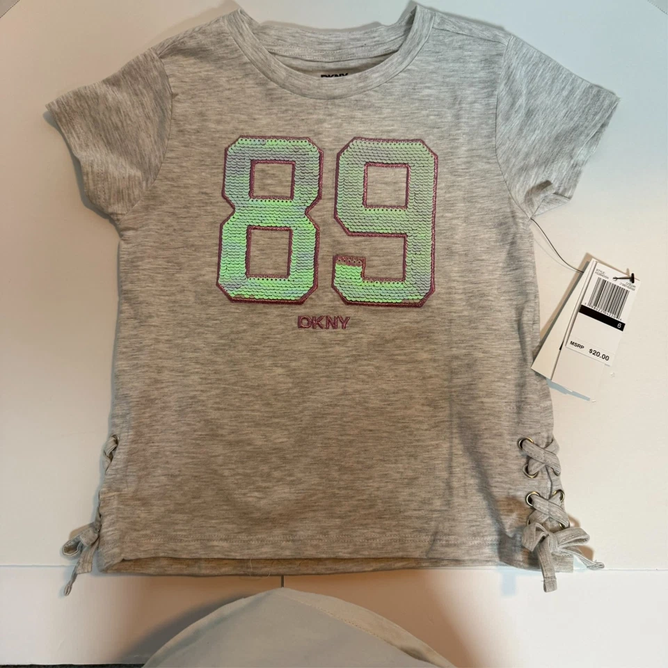 Girl's T- Shirt - DKNY - Gray - Size 6 - NEW w/TAGS - Image 1 of 4
