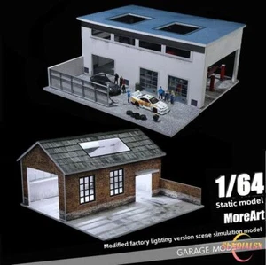 Diorama 1/64 Auto Garage Modell Beleuchtung Stadt Fabrik Gebäude Szene Vitrinenmodell - Bild 1 von 56