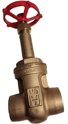 Milwaukee Gate Valve 1-1/2 in dia. solder ends bronze 200 psi, Class 125, Rising - Image 1 of 4