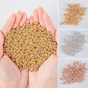 ACRYLIC SPACER BEADS 2MM GOLD & SILVER PLATED JEWELLERY MAKING XMAS - Picture 1 of 13