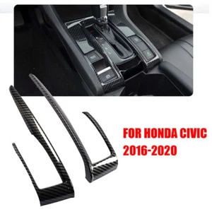 Interior Gear Shift Box Strip Cover Trim Carbon Fiber for Honda Civic 2016-2020 - Picture 1 of 10