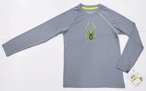 Nuevo con etiqueta Chicos Spyder Gris Manga Larga Atlético Calentamiento DryWeb Camisa Juvenil M - Imagen 1 de 2