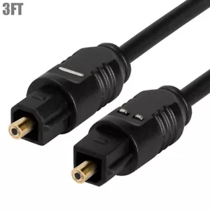 3FT TOSLINK SPDIF Digital Audio Optical Optic Fiber Cable Cord DVD DTS BluRay - Picture 1 of 2