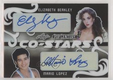 2020 Leaf Pop Century Co-Stars Black 3/4 Elizabeth Berkley Mario Lopez Auto 5m1