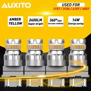 4pcs LED Turn Signal Blinker DRL Parking Light Bulbs Amber 3157 4057 4157 US EON - Picture 1 of 12
