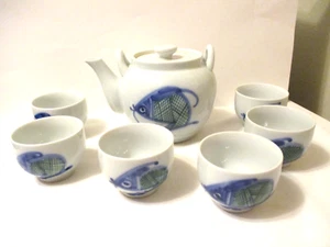 Ceramic Tea Pot with 6 Cups Japan? - Picture 1 of 9