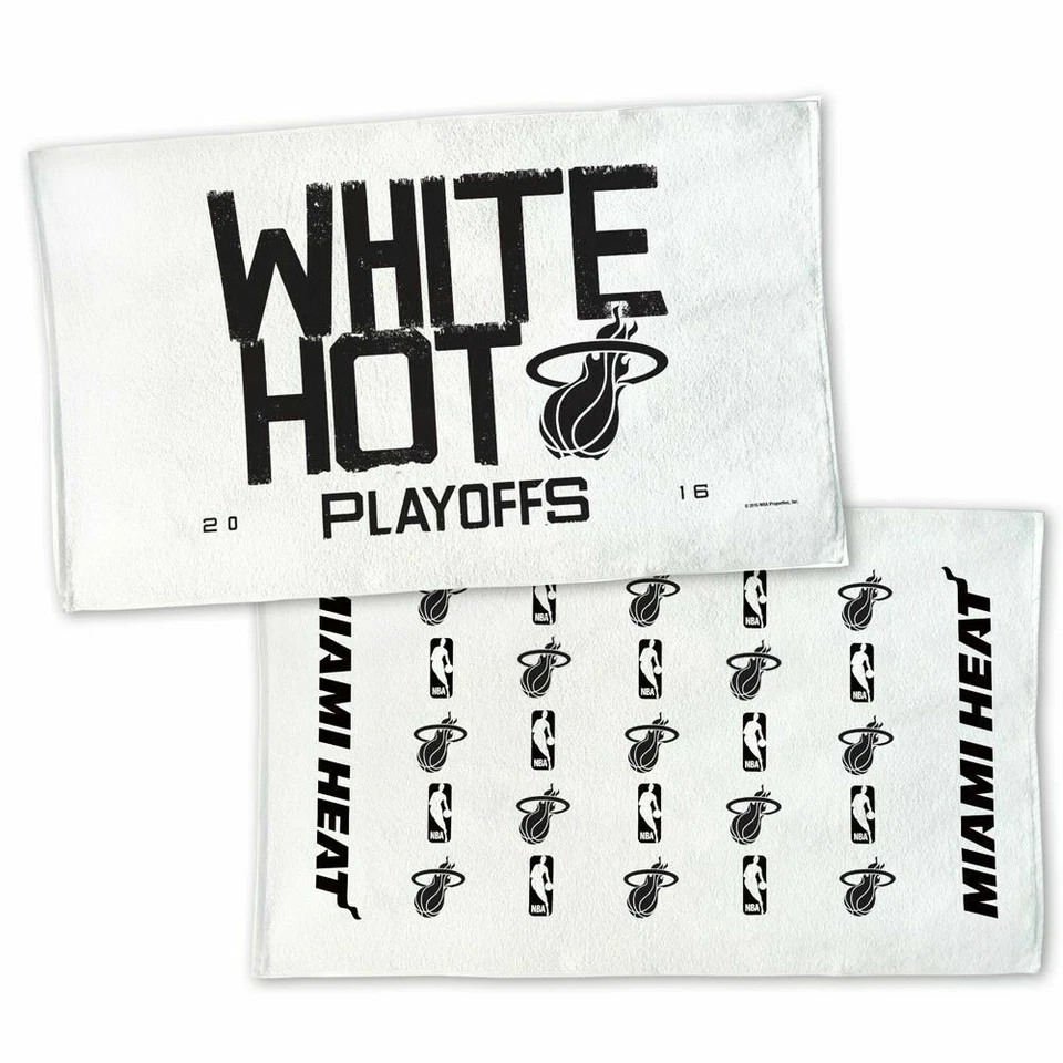 NBA Miami Heat 2-Side 22" x 42" Bench Towel White Hot Playoffs - Image 1 of 1