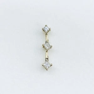 0.15 Ct 10k Yellow Gold Princess Cut Diamond Dangle Drop Waterfall Pendant Charm - Picture 1 of 6