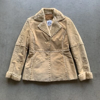 Винтажные 90-х 2000-х годов Y2K женщин Guess джинсы меха с подкладкой замши пэчворк как куртка - Изображение 1 из 4