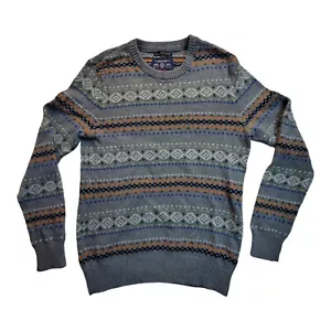 American Eagle Outfitters Fair Isle Athletic Sweater Men Sz M Rabbit Hair Angora - Picture 1 of 14