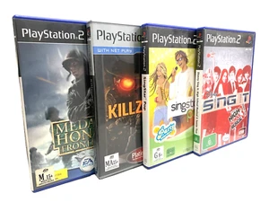 PlayStation 2 Game Bundle PAL Bulk Reseller Lot 4 Games Action Shooter Sing VGC - Picture 1 of 6