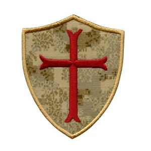 crusader templar cross pencott sandstorm embroidered navy sew iron on patch - Picture 1 of 3
