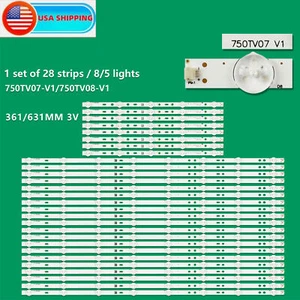 Barra LED per TV Sony 75" KDL-75W850C KDL-75W855C KDL-75W809C 750TV07 750TV08 V1 - Foto 1 di 4