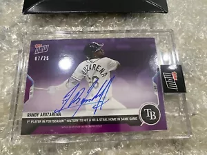 Randy Arozarena 2021 Topps ahora MLB autógrafo de postemporada automático púrpura #7/25 - Imagen 1 de 4