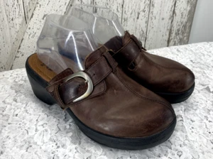 Crocs Womens Clogs Mules Platform Cobbler Buckle Leather Size W8 - Picture 1 of 8