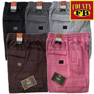 FB COUNTY MEN'S HEAVY-WEIGHT FLEECE CARGO SWEATPANTS *5 COLORS XS-3XL - Picture 1 of 12