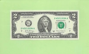 2017A ..UNCIRC $2 G 4521 3594A .... 2017A $2 G-A NICE NOTE FRN - Picture 1 of 2