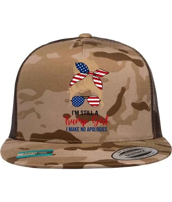 Gorra de camionero Trump Girl Yes I am Vance 2024 MAGA Never Surrender camuflada 45 47 Foto 1 de 4