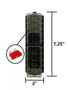 Verbesserter 10-Wege 32V-12V Stromkreisblatt Sicherungskasten Sicherungsblock Sicherungshalter ATC ATO - Bild 1 von 3