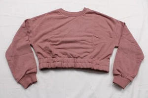 Mango Girl's Oversized Long Sleeve Cropped Sweatshirt BE5 Pink Size XS-S NWT - Picture 1 of 3