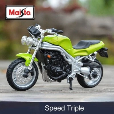 Maisto 1:18 TRIUMPH SPEED TRIPLE Motorcycle Model Diecast Bike Toy Box RARE - Image 1 of 4