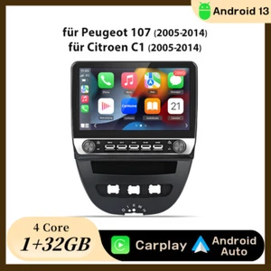 Android 13 Autoradio Für Peugeot 107 Citroen C1 Toyota Aygo Carplay GPS Nav WIFI - Bild 1 von 17