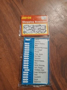 VTG JUSTEN POCKET SHOPPING GROCERIES REMINDER UNOPENED 1970s NOS blue free ship - Picture 1 of 1