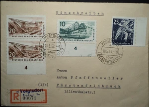 DN DDR (1957) 569 mit nicht gelistetem DZ/Farbbez. auf Brief, s. Beschr. MW: -.- - Picture 1 of 5