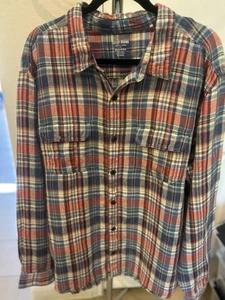 Camicia uomo 2XL marca fortunata Baird McNutt lino irlandese a quadri bottoni LS XXL rosso blu - Foto 1 di 4